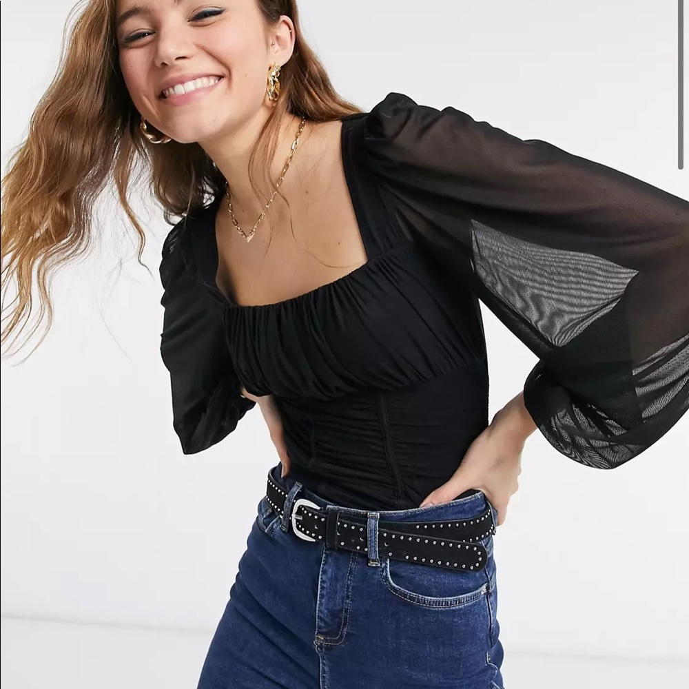 ASOS Ruched Black blouse